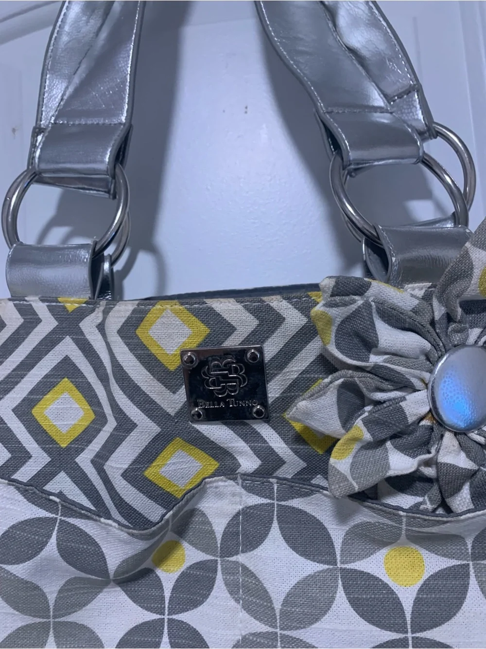 Bella Tunno Accent Gray & Yellow Tote Bag